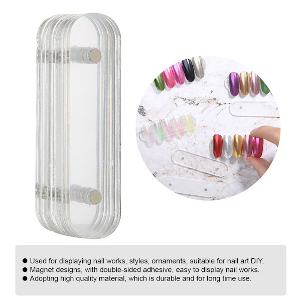 Transparent Nail Art Acrylic Strip Display - Tillbehör för gör-det-själv manikyrsalong (10 st)