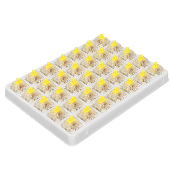 35 st G Yellow Pro-brytare för tangentbord, förlubrifierade, 3-stift, RGB SMD, linjära enkelspiralfjäderbrytare för mekaniskt tangentbord