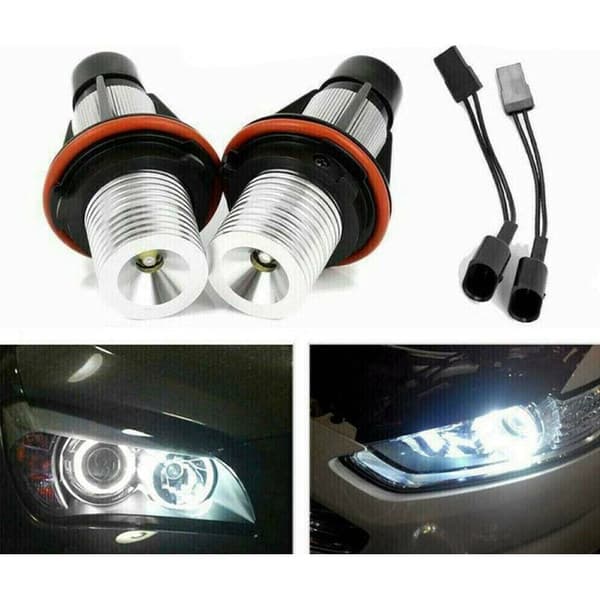 Pari 8000K valkoisia LED Angel Eye -merkkivalopolttimoita E39 E53 E60 E63 E64 E66 E87 5 6 7 X3 X5 -malleihin