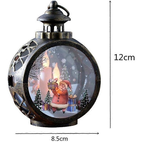 LED Juledekoration - Lys - Udendørs og Indendørs Flamme - til Hjemmevindue - Bærbar Lanterne til Børn - Julemands- og Snemandspynt