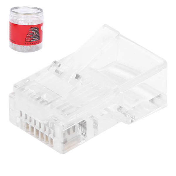 100 stk RJ45 Cat5E modulære uskjermede gullbelagte nettverkskabelkontakter for datamaskiner TV-er