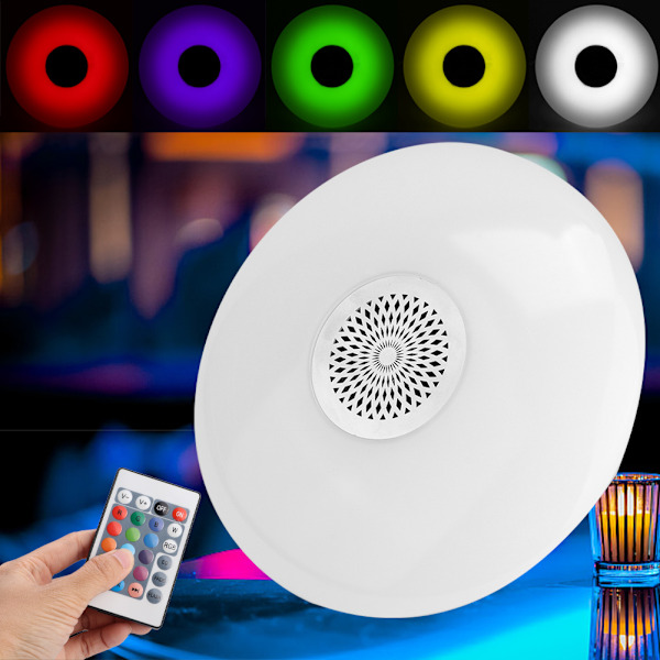 30W E27 RGBW LED-lamppu, kaukosäädin, Bluetooth-kaiutin, musiikkisoitin, AC85-260V