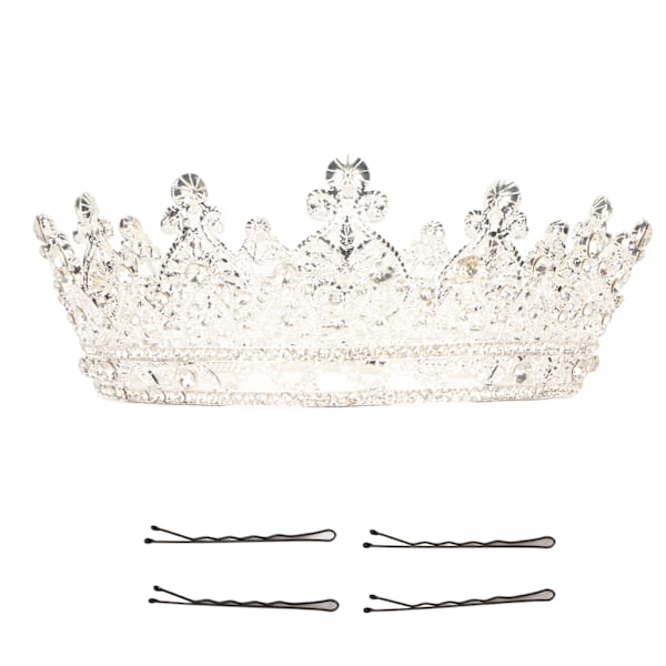 Elegant lettvekts mote krone hodebånd i metall med hårklips for bryllup