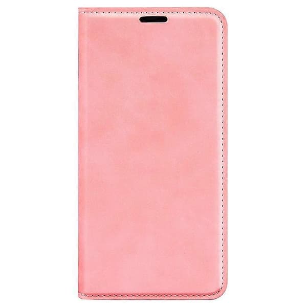 Kompatibel med iPhone 15 Ridsefast PU-læderpungcover med stativfunktion Pink