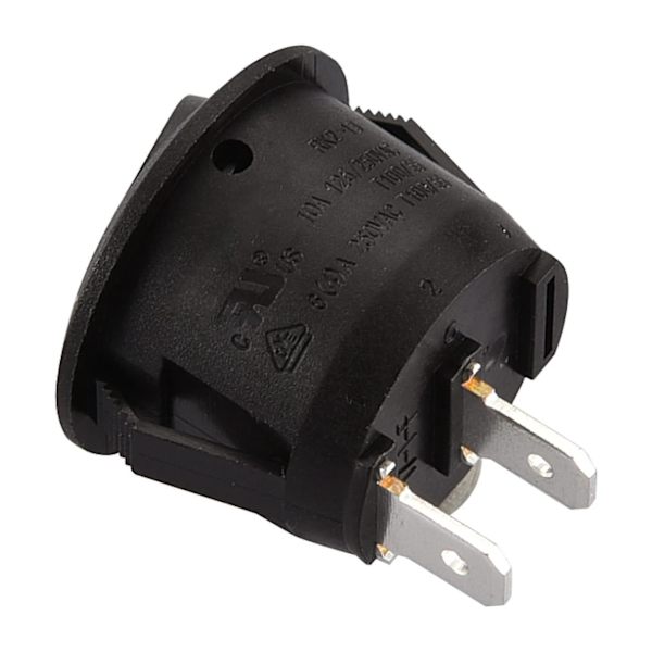 Svart vippströmbrytarset - 5-pack, 2 SPST-terminaler, 6A, 250VAC, UL, VDE