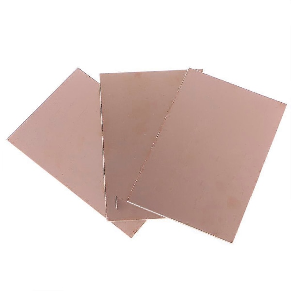 3 stk. 10x15cm Enkeltsidig PCB Kobberkledd Laminatplate FR4 1.5mm For DIY Prosjekter