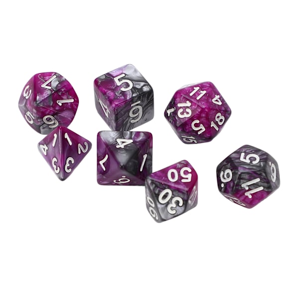 4Set Stora Vita Nummer Polyhedral Tärningar Mångfacetterade Tärningar för Interaktiva Spel Utbildning Underhållning Skolmaterial Lila