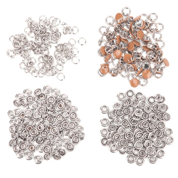 100 set tryckknappar färgglada mässing klor press stud sömnadsfästen med installationsverktyg Crimson