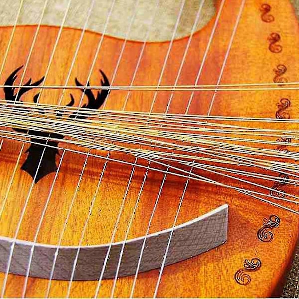 10 stk. Stemmeskrue & 10 stk. Nitter, med L-formet Stemmenøgle, 10 strenge Laiyaqin strenge til Lyre Harpe S Zekai