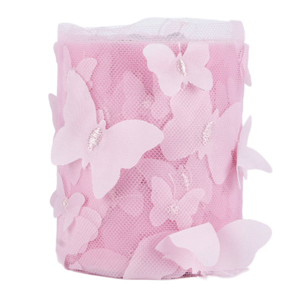 Tulle rulle sy färgglad nätgarn rulle DIY hårtillbehör material band Tulle rulle rosa