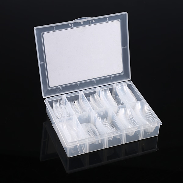 120 st Dual System Form Extension Falska Nagelspetsar Nagelkonst Spetsar UV Gel DIY 12 Storlekar med Linjer