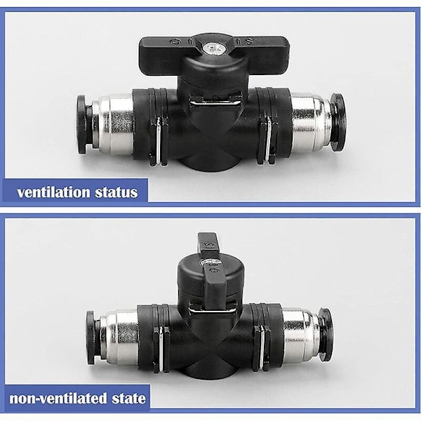 5st 8mm Pneumatiska Kopplingar Push Quick Connector Manuell Push Ventil Anslutning Pneumatisk Rak Koppling för Anslutning av Nylon och PU Polyeten Pi