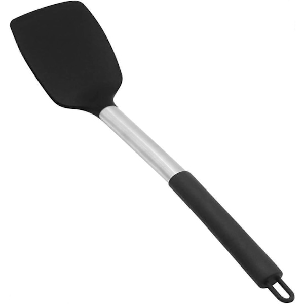Silikonespatler med rustfrit stålhåndtag, non-stick, høj varmebestandighed op til 250°C, fødevaregodkendt stegepalet, BPA-fri, spatel til fisk, æg, pandekager, Wo
