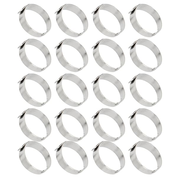 20 st tomma ringar 8 mm justerbar DIY platt ringbas i rostfritt stål för DIY-ringar DIY-smycken