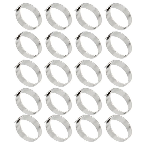 20 STK Tom Ring 8mm Justerbar Rustfritt Stål DIY Flat Ringbase for DIY Ringer DIY Smykker