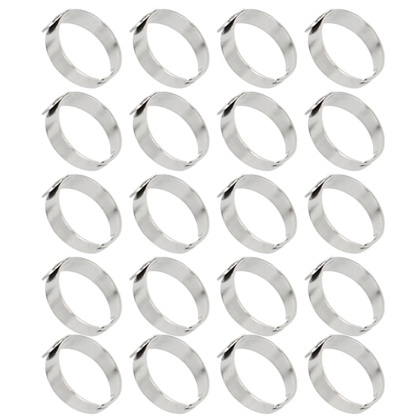 20 stk. tomme ringe 8 mm justerbar rustfrit stål DIY flad ringbase til DIY ringe DIY smykker