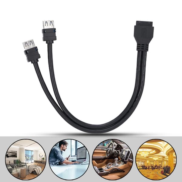 USB3.0 19/20PIN Skrivbords Front Moderkort Panelmonteringskabel med Fasta Fötter (0,3 m)