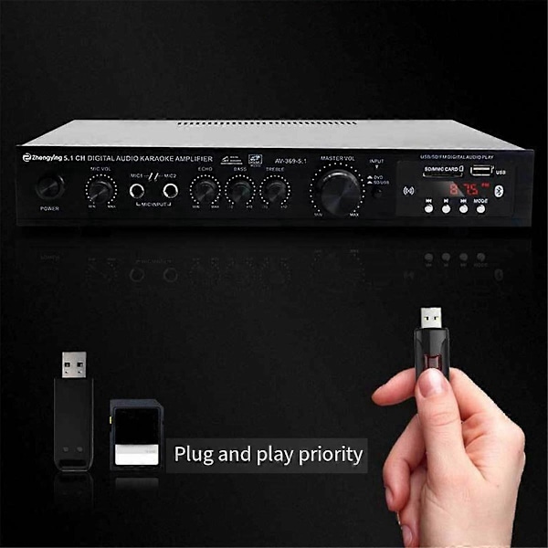 5.1-kanavainen HIFI-subwoofer suuritehoinen Bluetooth-vahvistin AU-pistoke