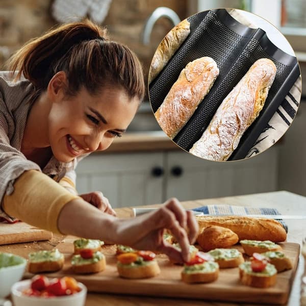 3 brød baguettform Fransk brød bakeform Nonstick bakeform Toast matlaging bakere støping