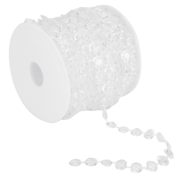 10mm åttekantet perler streng 20m DIY akryl gardin tråder bryllup fest dekorasjon gjennomsiktig