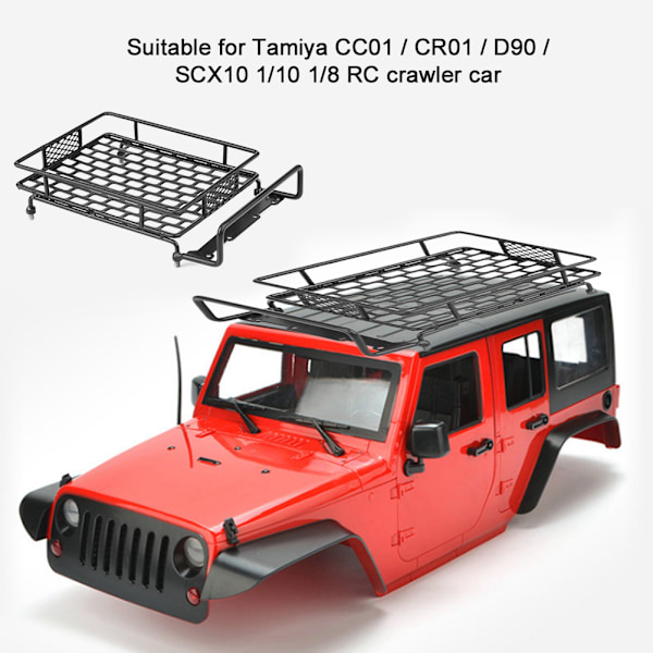 Malliajoneuvon lisävaruste teräksinen matkatavaralokero kattoteline 1/10 RC-mallinnusautoon (L)