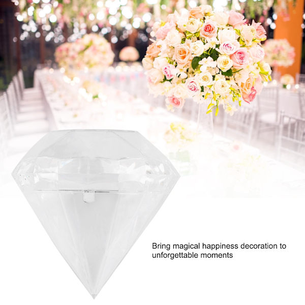 12 stk. Bryllupsfest Hjem Diamant Form Transparent Plast Lykke slikæske Etui
