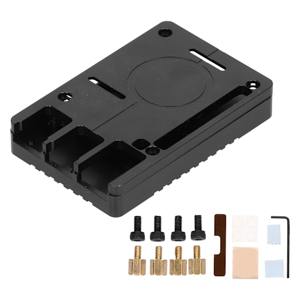 Alumiiniseoskuori UltraOhut CNC-jäähdytyslämpöpesät Metallikuori Raspberry Pi 4B:lle (Musta)