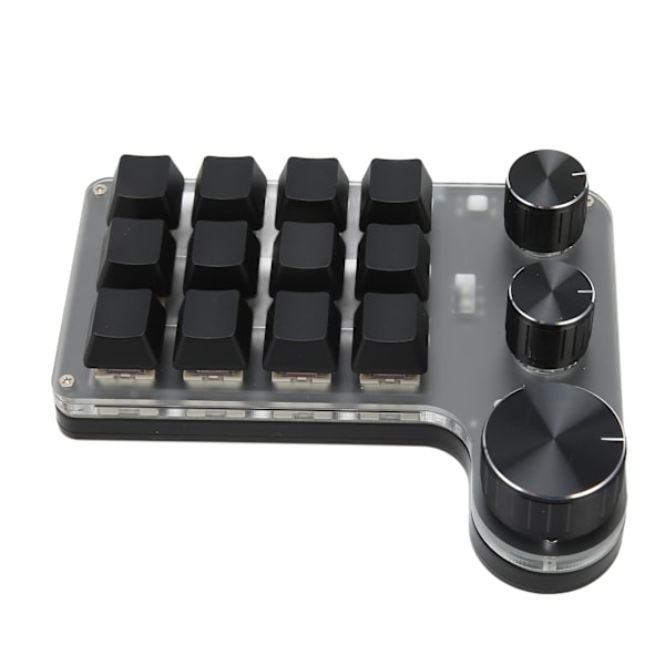 12 taster mekanisk tastatur Bluetooth USB-forbindelse Mini bærbart programmerbart makrotastatur med 3 knapper til kontoret