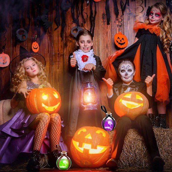 Halloween Tumma Taika Korkki Juomapullo Pyöreä Pallomainen Lasipullo Velho Tumma Taika Juomapullo Halloween Rekvisiittaan (Ruskea)