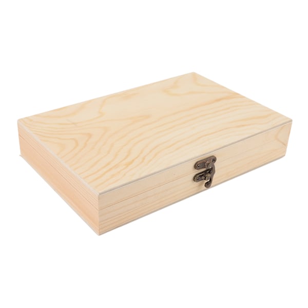 Cigar Humidor i trä, rektangulär, furu, rustik, stor kapacitet, DIY, cigarrförvaringslåda med lock för te, kalligrafi, cigarrer