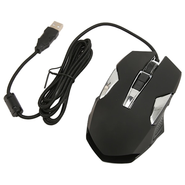 RGB Gaming Mus 7200 DPI Programmerbara Knappar Bakgrundsbelysning Programvarstöd DIY Snabbrandknapp USB Trådbunden Spelmus Svart