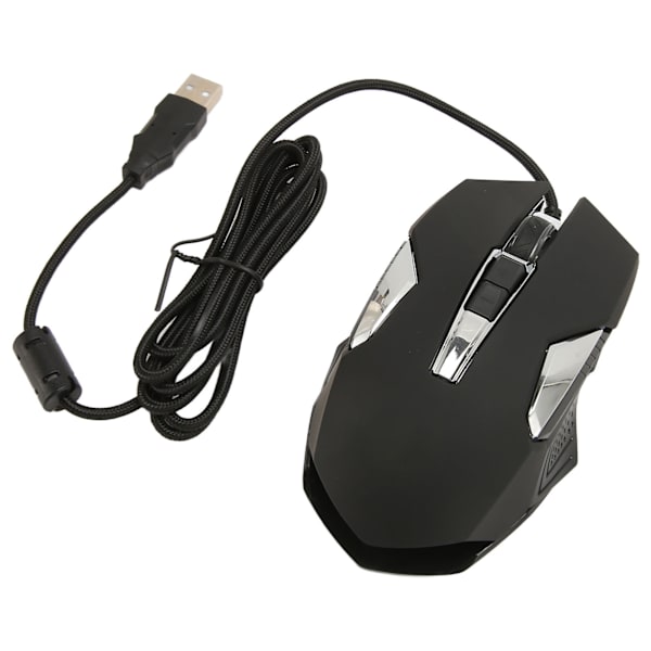 RGB Gaming Mus 7200 DPI Programmerbare Knapper Baggrundsbelysning Software Support DIY Rapid Fire Button USB Wired Game Mus Sort