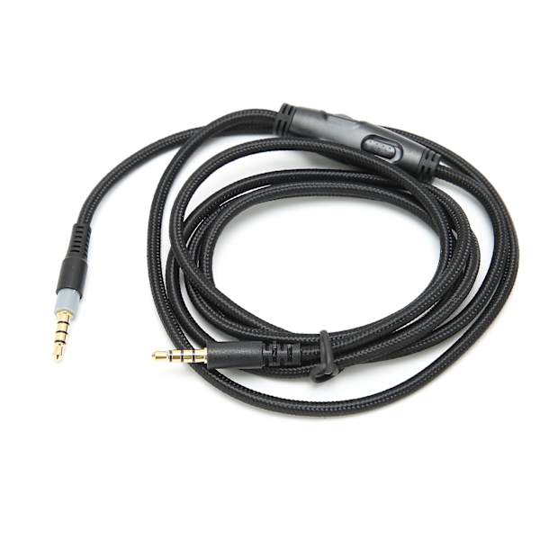 Hodetelefonkabel 3,5 mm hann til hann lydkabel med volumkontroll for HyperX Cloud