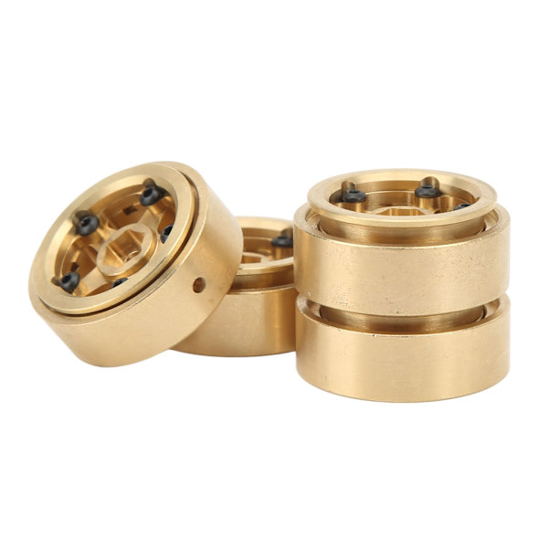 4 st RC Beadlock fälgnav utan lim i mässing RC biluppgraderingsdelar för FMS FCX24 1/18 1/24 klätterbil guld