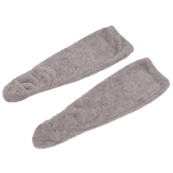 Overknee Fuzzy Socks Vinterhjem Sove blødt Tykke åndbare plysstrømper Benvarmer Grå