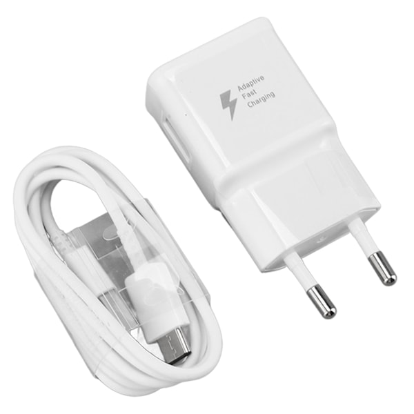 Seinäteline kaapelilla Valkoinen USB-laturiadapteri 9V Pikalaturi Puhelinlaturilohko EU-pistoke 100-240V S6 S7 S8:lle