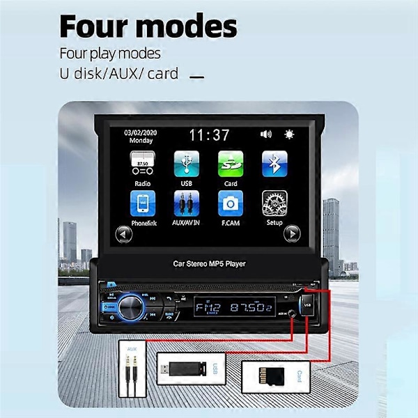 45W Bilradio Bil MP5-spelare Bluetooth Radio Multimediaspelare