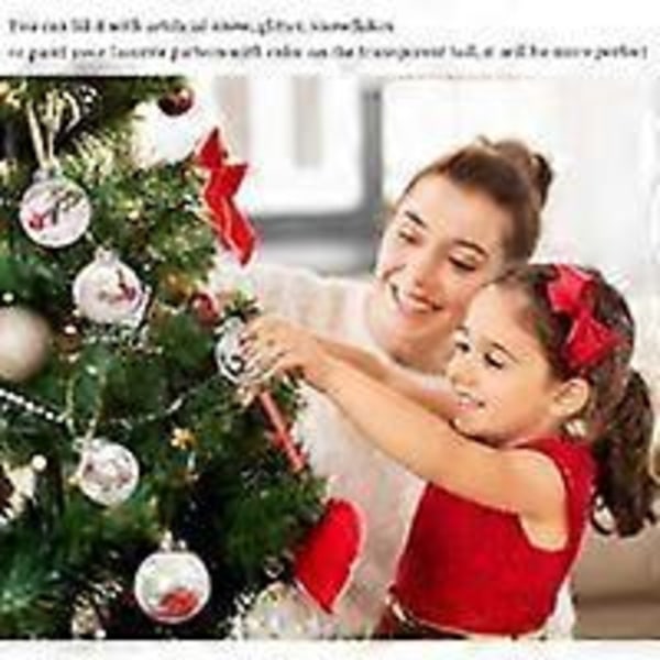 Gjennomsiktige Julekuler, Plastkule til Fylling, Klar Juletrekule, Klar Gjenfyllbar Julekule, for Juletre og Festdekorasjon,