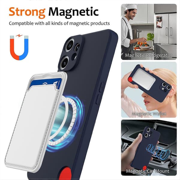 For Nothing CMF Phone 2 Pro Case Compatible with MagSafe Anti-Drop Liquid Silicone Phone Case Dark b Dark blue Dark Blue