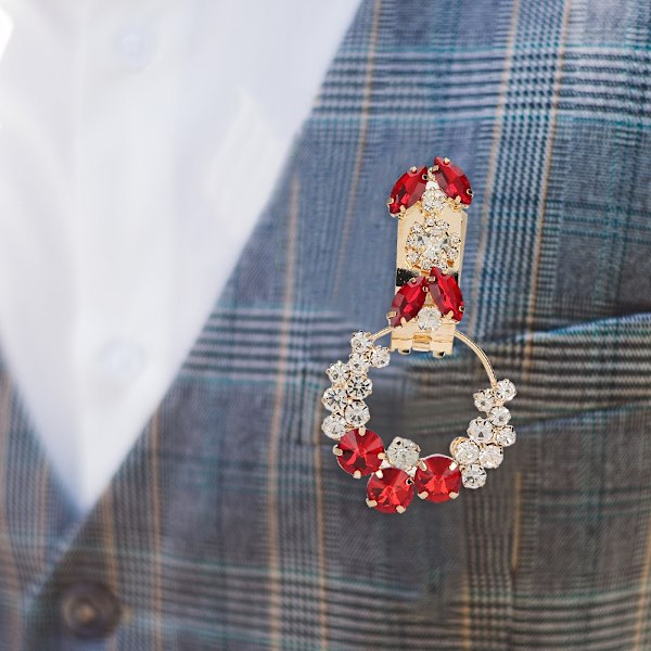 Rhinestone Crystal Buckle Flower Round DIY Vaatteiden ompelutarvikkeet Lisävarusteet Punainen Pyöreä