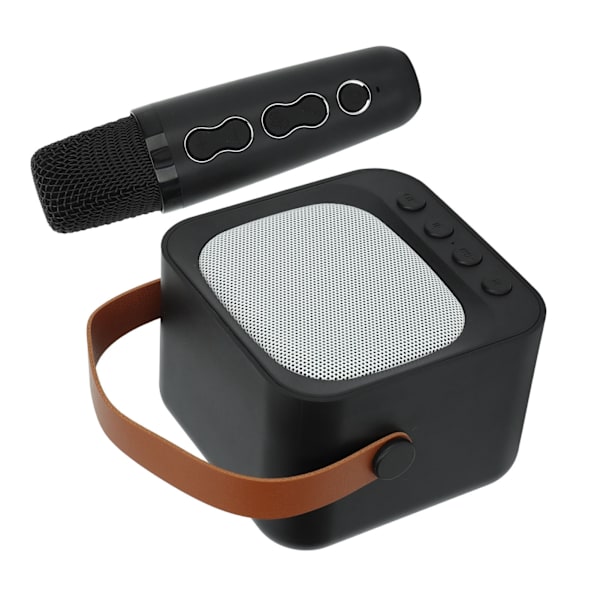 Mini Karaoke Maskin Bärbar Bluetooth Högtalare Med Trådlös Mikrofon Bas Diskant Justering Svart