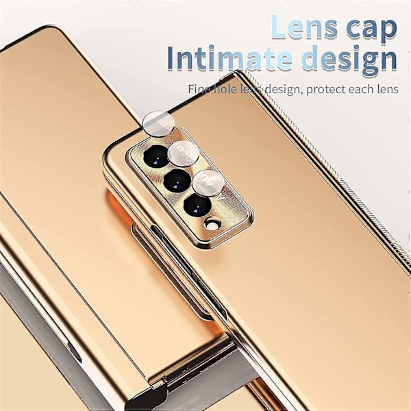 Samsung Galaxy Z Fold 4 Skal - Hårt PC Allomfattande Skyddsskal med Magnetiskt Gångjärnsskydd Guld