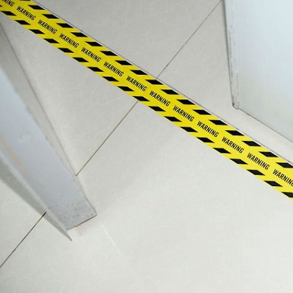 Varoitusteippi, keltainen turvateippi 4,5 cm x 25 m musta ja keltainen itseliimautuva sisä- ja ulkokäyttöön vaarallisille alueille,