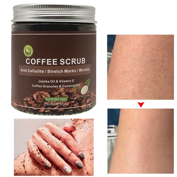 250 ml kaffe eksfolierende scrub kropsskrubbe creme ansigts- og kropsdød hudfjernelse dybderens