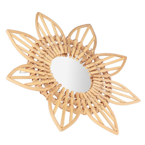 Rattan Innovativ Kunst Dekorasjon Sminke Speil Retro Dressing Bad Vegg Hengende SpeilBlomst