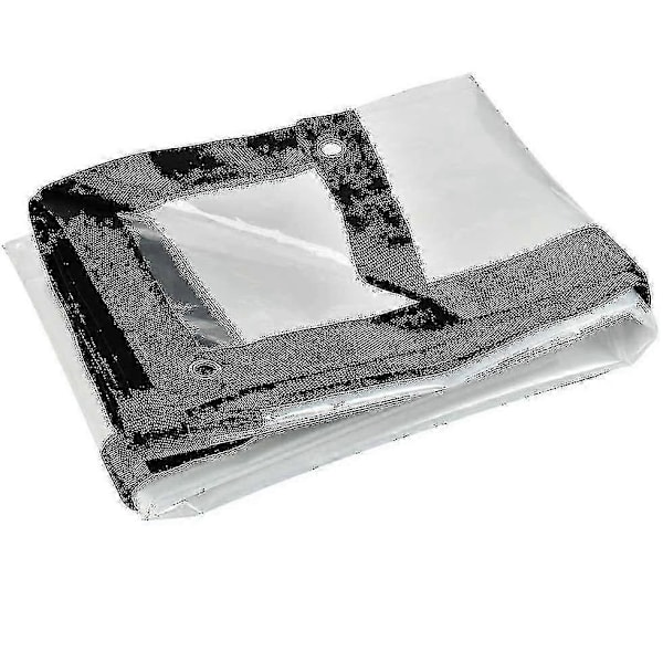 Vandtæt presenning med øjer, transparent, foldbar 2x3M