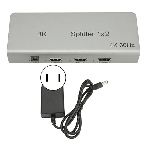 HD Multimedia Interface Splitter 4K 1 in 2 ut ljudvideoduplikator för Xbox för PS4 HDTV 100‑240V US-kontakt