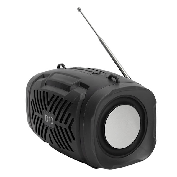 D10 Bluetooth V5.0 Trådlös Högtalare USB Mikro Högtalare med Ljusrem Stöd FM Svart