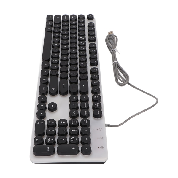 Mekanisk spilltastatur RBG bakgrunnsbelyst USB 104 nøkler Kablet Retro Punk datamaskintastatur for bærbar datamaskin Svart