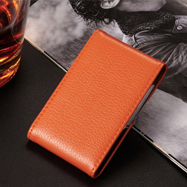 Dubbelöppen visitkortshållare i rostfritt stål Case Case(orange)